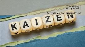  Presentation with continuous - Colorful PPT theme enhanced with kaizen-word-abstract-in-wooden backdrop and a soft green colored foreground