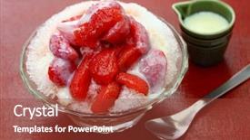  Presentation with tea milk shaved ice - Cool new PPT theme with kakigori japanese shaved ice dessert backdrop and a red colored foreground