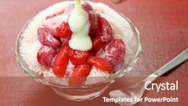  Presentation with dessert - Audience pleasing slides consisting of kakigori japanese shaved ice dessert backdrop and a red colored foreground