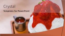  Presentation with ice cream strawberry - Beautiful presentation theme featuring kakigori strawberry ice cream backdrop and a coral colored foreground