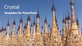  Presentation with hidden - Beautiful presentation design featuring kakku pagodas are nearly 2500 beautiful stone stupas hidden in a remote area of myanmar not very far from the lake inle this sacred place is on the territory of the pao people shan state myanmar backdrop and a ocean colored foreground