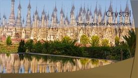  Presentation with hidden - Slides having kakku-pagodas-reflecting-in-water background and a light blue colored foreground