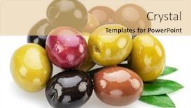  Presentation with white green - Presentation with kalamata-green-and-black-olives background and a  colored foreground