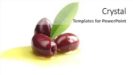  Presentation with background - Amazing presentation theme having kalamata olives into with leaf backdrop and a white colored foreground