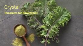  Presentation with graphite - Slides featuring kale-salad-with-kale-powder background and a tawny brown colored foreground