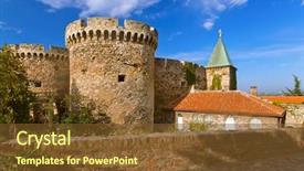  Presentation with architecture - Beautiful slide deck featuring kalemegdan fortress in belgrade - serbia backdrop and a tawny brown colored foreground
