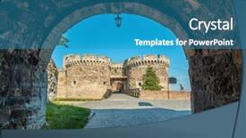  Presentation with bridge - Slides having kalemegdan fortress belgrade serbia background and a teal colored foreground