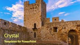  Presentation with consept architecture - Audience pleasing presentation design consisting of kalemegdan fortress beograd - serbia - architecture backdrop and a tawny brown colored foreground