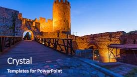  Presentation with architecture - Theme featuring kalemegdan fortress beograd - serbia - architecture background and a ocean colored foreground