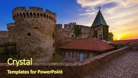  Presentation with architecture - Amazing PPT theme having kalemegdan fortress beograd - serbia - architecture backdrop and a wine colored foreground