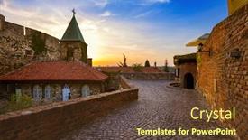  Presentation with architecture - Cool new presentation theme with kalemegdan-fortress-beograd-serbia-architecture backdrop and a tawny brown colored foreground