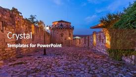  Presentation with architecture - Audience pleasing PPT layouts consisting of kalemegdan-fortress-beograd-serbia-architecture backdrop and a tawny brown colored foreground