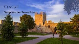  Presentation with architecture - Slide set having kalemegdan-fortress-beograd-serbia-architecture background and a light blue colored foreground