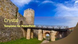  Presentation with travel - Amazing PPT theme having kalemegdan-fortress-in-belgrade-serbia backdrop and a tawny brown colored foreground