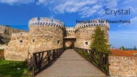  Presentation with architecture - Slide deck with kalemegdan-fortress-in-belgrade-serbia background and a light blue colored foreground