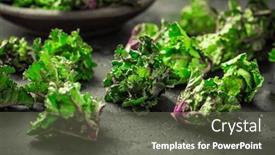  Presentation with black cross - PPT theme having kalette-kale-sprouts-flower-sprouts background and a gray colored foreground