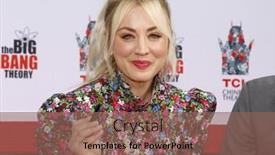  Presentation with handprints - Presentation design consisting of kaley-cuoco-at-the-handprints background and a violet colored foreground