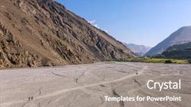  Presentation with river valley - Audience pleasing slides consisting of kali gandaki river upper mustang backdrop and a gray colored foreground