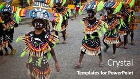  Presentation with philippines festival - Slide set featuring kalibo-philippines-17-january-2014 background and a gray colored foreground