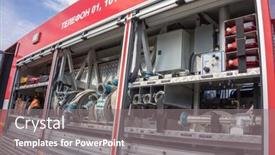  Presentation with language services - PPT theme featuring kaliningrad-russia-august-18-2019 background and a gray colored foreground