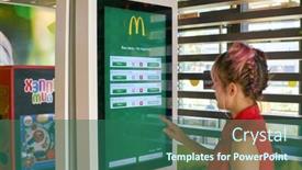  Presentation with food kiosk - PPT layouts enhanced with kaliningrad-russia-circa-september-2018 background and a ocean colored foreground