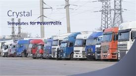  Presentation with trucks - Beautiful PPT layouts featuring kaluga-russia-march-16-2017 backdrop and a sky blue colored foreground