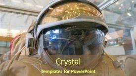  Presentation with astronaut - Theme consisting of kaluga-russia-september-17-2017 background and a tawny brown colored foreground