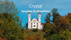  Presentation with bad - Slide deck having kalvarienbergkirche-chuch-in-bad-tolz background and a teal colored foreground