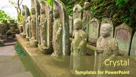  Presentation with housing - Presentation with kamakura-japan-november-10-2016 background and a tawny brown colored foreground