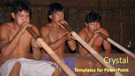  Presentation with indian village - Cool new presentation theme with kamayura-village-brazil-may-18 backdrop and a tawny brown colored foreground