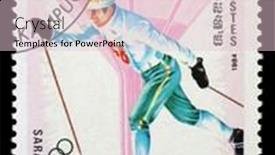  Presentation with olympic games - Presentation enhanced with kampuchea-circa-1984-a-stamp background and a lemonade colored foreground