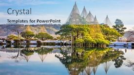  Presentation with dawn - Colorful PPT theme enhanced with kanazawa-ishikawa-japan-dawn-winter backdrop and a light blue colored foreground