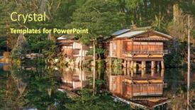  Presentation with japan - PPT theme consisting of kanazawa-ishikawa-japan-garden-landscape background and a tawny brown colored foreground