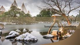  Presentation with japan obi - Audience pleasing slide deck consisting of kanazawa ishikawa japan twilight winter at kenrokuen gardens backdrop and a coral colored foreground