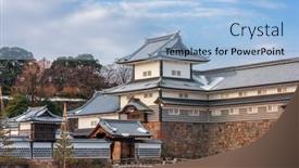  Presentation with japan castle - Slides with kanazawa-japan-at-kanazawa-castle background and a light blue colored foreground