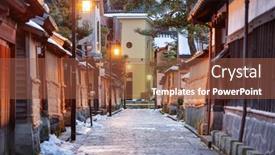  Presentation with samurai - Audience pleasing theme consisting of kanazawa-japan-at-the-samurai backdrop and a tawny brown colored foreground