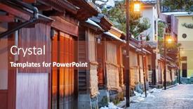  Presentation with japan samurai - Beautiful presentation theme featuring kanazawa-japan-at-the-samurai backdrop and a tawny brown colored foreground