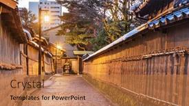  Presentation with japan samurai - Cool new theme with kanazawa-japan-at-the-samurai backdrop and a coral colored foreground