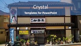  Presentation with city japan - Slides with kanazawa-japan-june-11-2017 background and a teal colored foreground