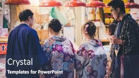  Presentation with japan food - PPT theme featuring kanazawa-japan-november-14-2018 background and a tawny brown colored foreground