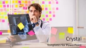  Presentation with hawker food many kind - Slides having kanban - male doctor with many conflicting background and a soft green colored foreground