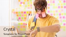  Presentation with test exam student - Presentation theme having kanban - student preparing for exams background and a coral colored foreground