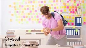  Presentation with student - PPT theme with kanban - student preparing for exams background and a lemonade colored foreground