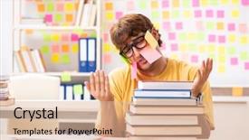  Presentation with test exam student - Slides enhanced with kanban - student preparing for exams background and a lemonade colored foreground