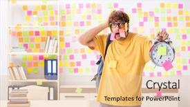  Presentation with test exam student - Audience pleasing theme consisting of kanban - student preparing for exams backdrop and a lemonade colored foreground