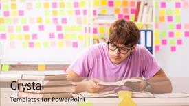  Presentation with student - PPT layouts consisting of kanban - student preparing for exams background and a lemonade colored foreground