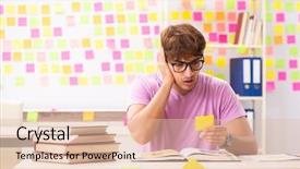  Presentation with test exam student - Audience pleasing presentation consisting of kanban - student preparing for exams backdrop and a lemonade colored foreground