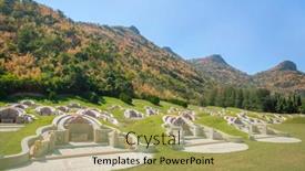  Presentation with cemetery - Presentation design enhanced with kanchanaburi-thailand-january-6-2015 background and a  colored foreground