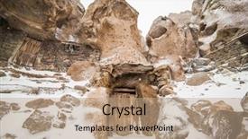  Presentation with iran - Beautiful PPT theme featuring kandovan vilage near tabriz iran backdrop and a coral colored foreground