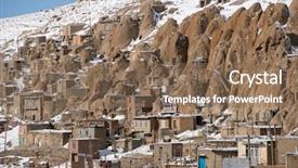  Presentation with iran - Amazing PPT theme having kandovan vilage near tabriz iran backdrop and a violet colored foreground